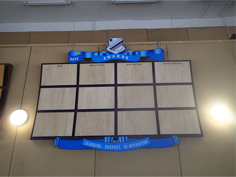 This is the new honour board made to match the previous honour board