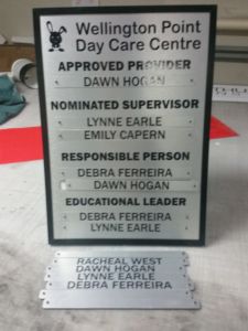 Interchangeable name plaque