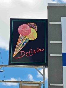 Above awning sign