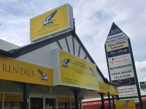 Above awning sign