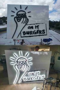Above awning sign